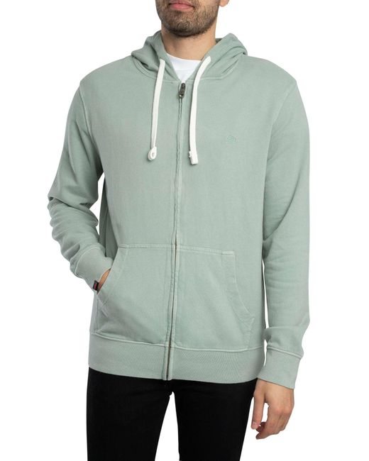 Superdry Green Classic Essential Zip Hoodie for men
