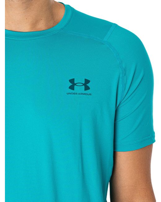 Under Armour Blue Heatgear Fitted Short Sleeve T-shirt for men