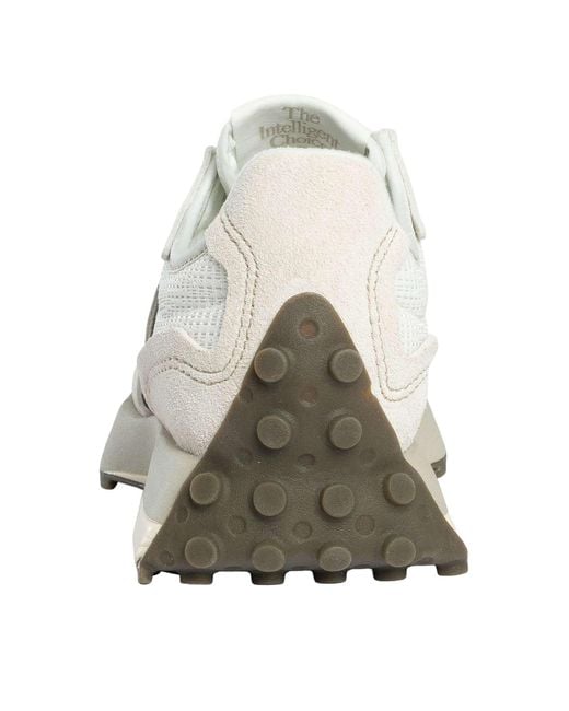 New Balance White 327 Suede Trainers for men