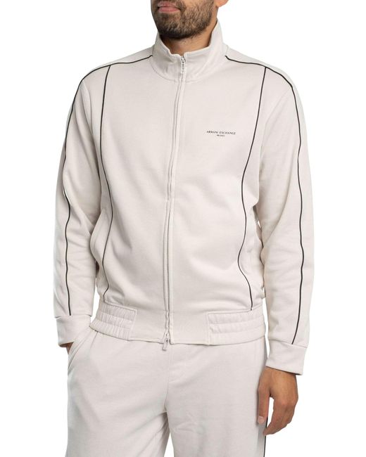 ARMANI EXCHANGE Natural Brand Logo Track Jacket for men