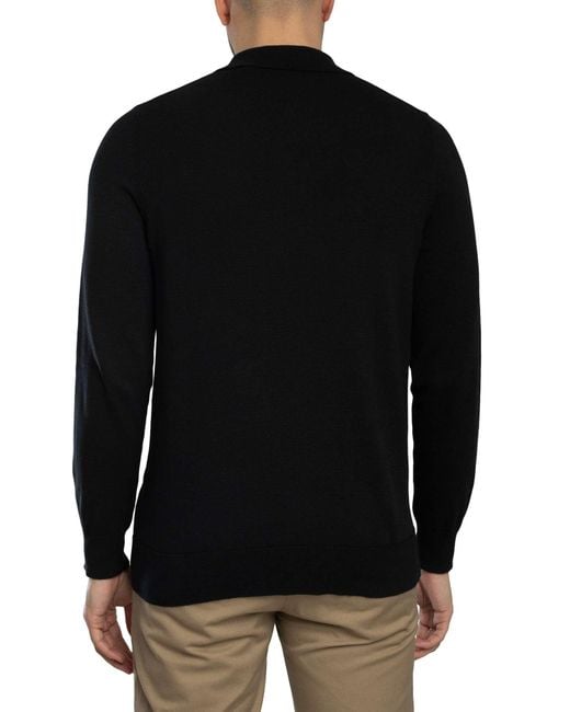 Lyle & Scott Black Cotton Knitted Shirt for men