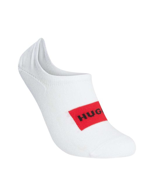 HUGO White 3 Pack Label Low Cut Socks for men