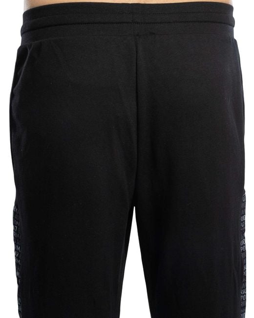 EA7 Black Logo Monogram Joggers for men