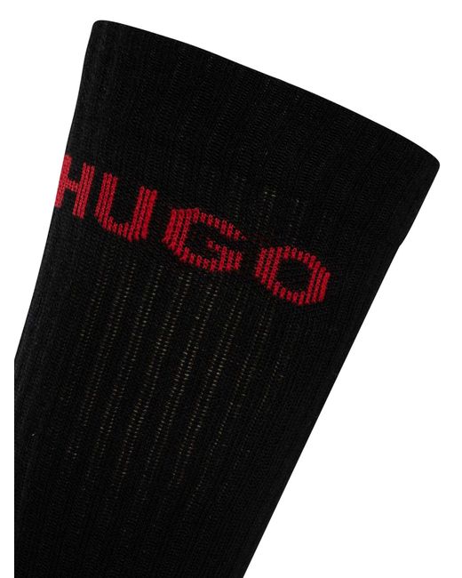 HUGO White 6 Pack Logo Quarter Socks for men