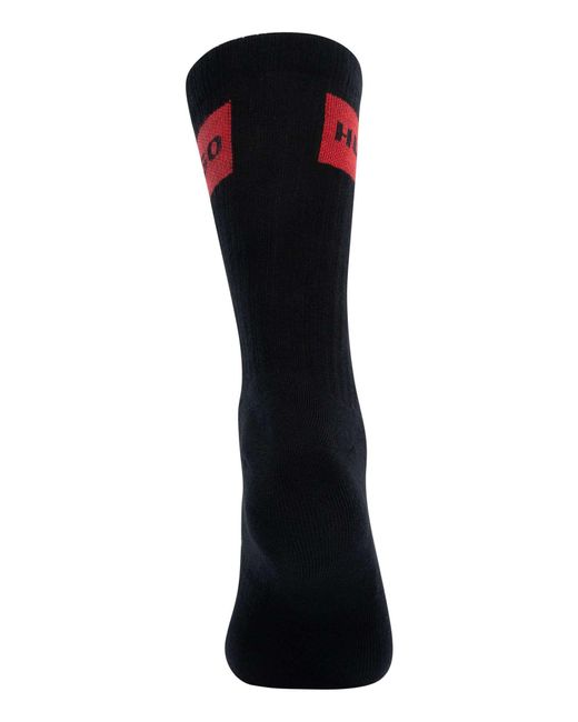 HUGO Black 3 Pack Label Quarter Socks for men