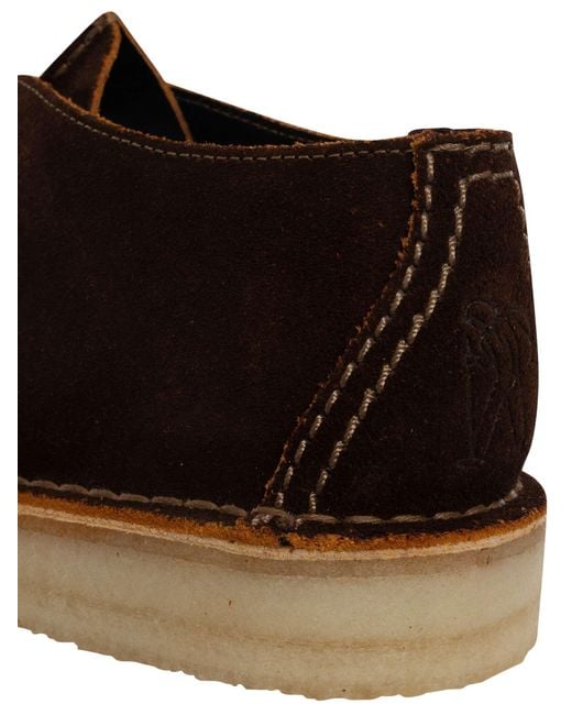 Clarks Brown Desert Trek Suede Shoes for men
