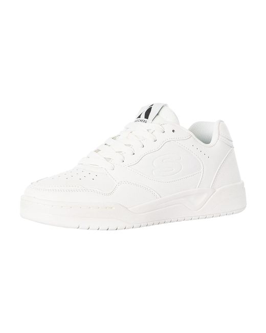 Skechers White Volley Low Varsity Trainers for men