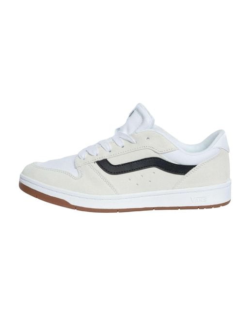 Vans White Ryland Ls Shoe | Retro Court Sneakers With Tennis Inspired Fashion Details for men