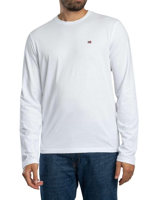 Napapijri White Salis Longsleeved T-shirt for men