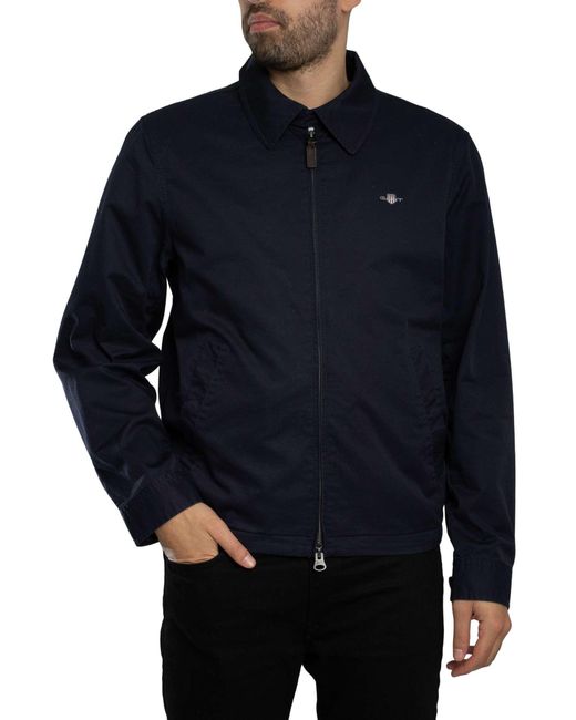 Gant Blue Cotton Windcheater Jacket for men