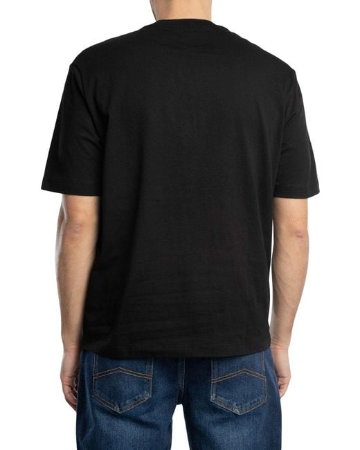 ARMANI EXCHANGE Black Centre Logo T-shirt for men