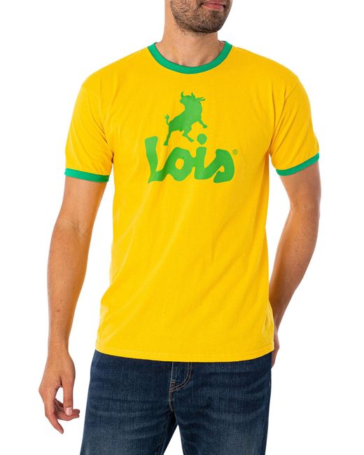 Lois Yellow Ringer Graphic T-shirt for men