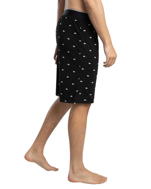 Lacoste Black Logo Pattern Short Pyjama Set for men