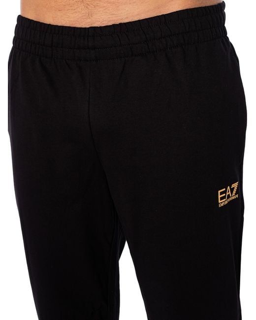 EA7 Black Zip Hooded Tracksuit for men