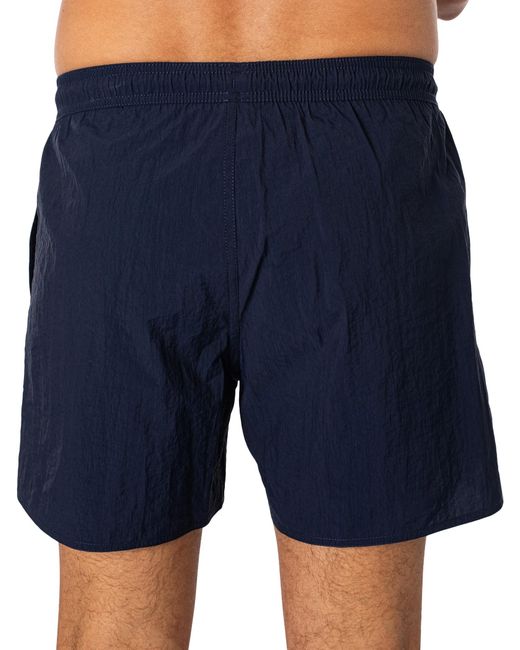 Emporio Armani Blue Side Brand Swim Shorts for men