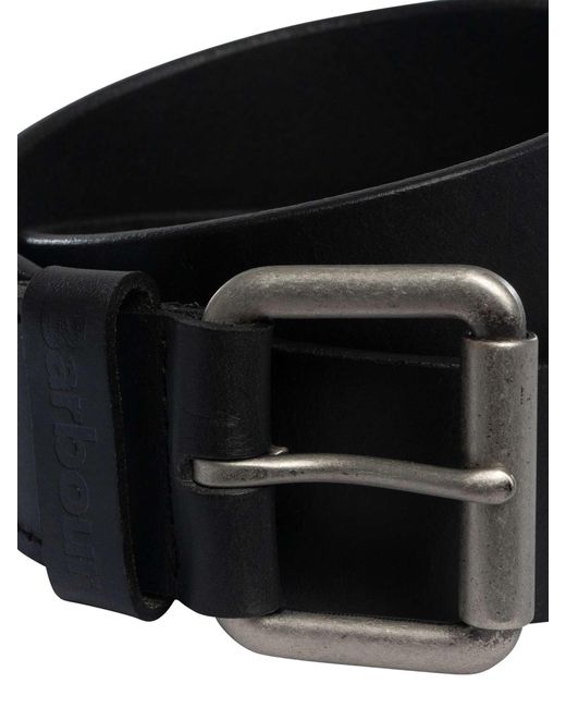 Barbour Black Allanton Leather Belt for men