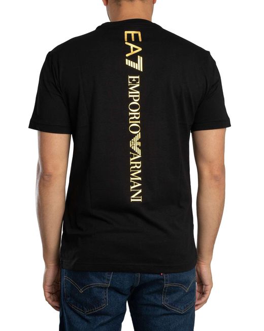 EA7 Black Back Logo T-shirt for men