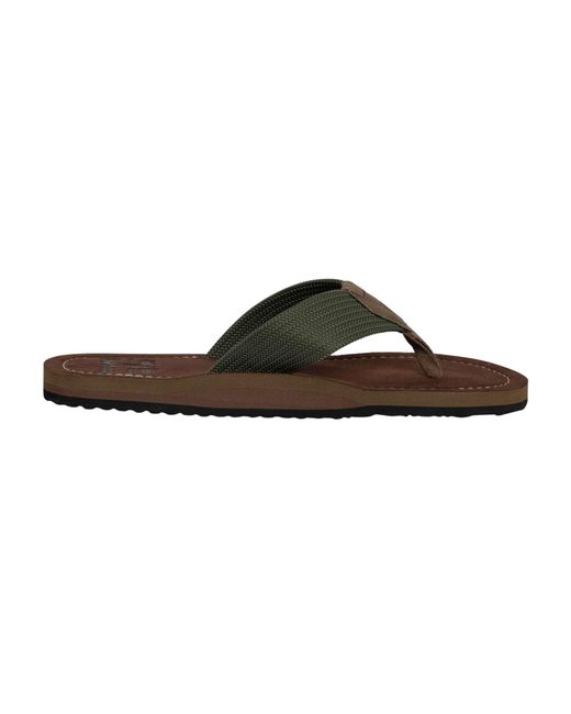 Barbour Brown Toeman Flip Flops for men