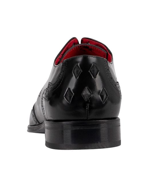 Jeffery West Black Oxford Polished Leather Shoes for men