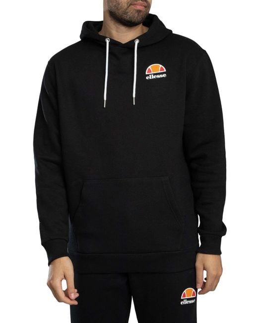 Ellesse Black Logo Pullover Hoodie for men