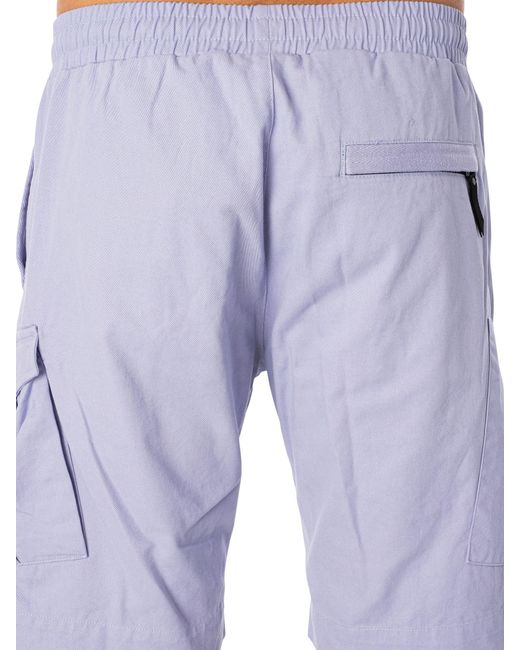 Ma Strum Blue Drawstring Cargo Shorts for men