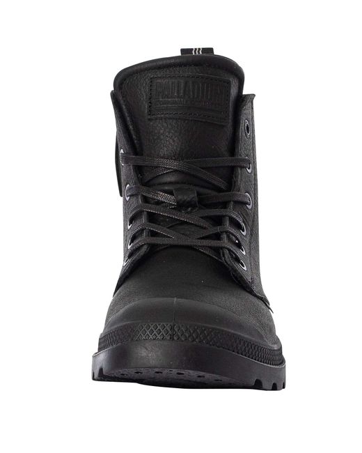 Palladium Black Pampa Zip Leather Boots for men