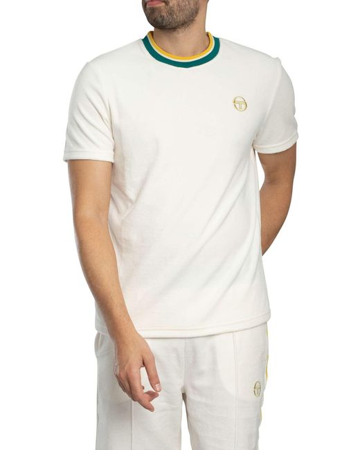 Sergio Tacchini White Monte Velour T-shirt for men