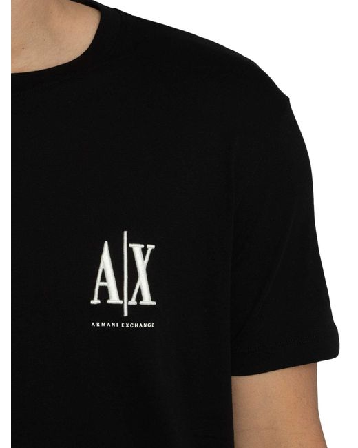 ARMANI EXCHANGE Black Chest Logo T-shirt for men