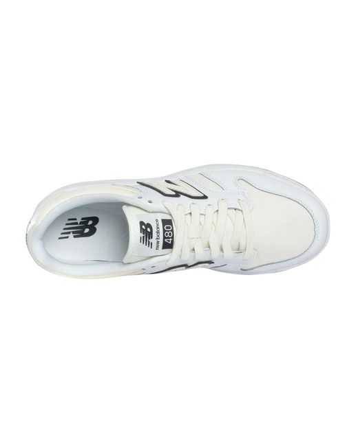 New Balance White 480p Leather Trainers for men