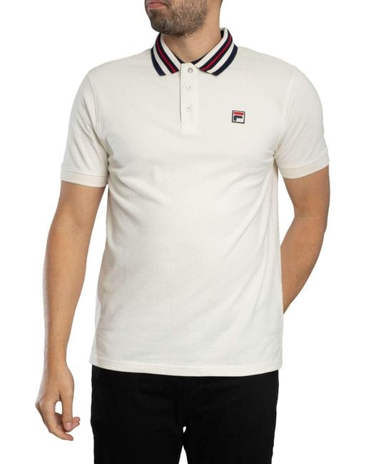 Fila White Achille Heritage Tape Basic Polo Shirt for men