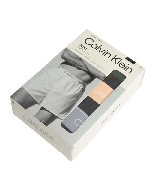 Calvin Klein Black 3 Pack Icon Slim Boxers for men