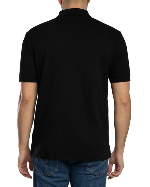 HUGO Black Dalomino Zip Polo Shirt for men