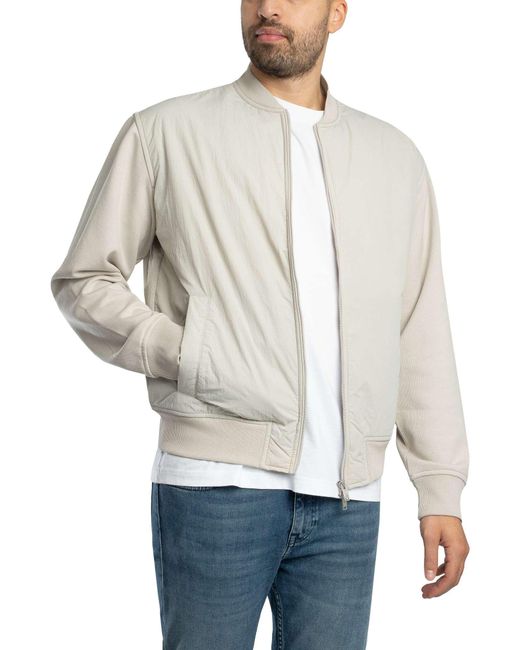 Boss White Ze Smartcore Bomber Jacket for men