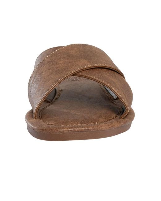 Superdry Brown Vintage Cross Straps Sliders for men
