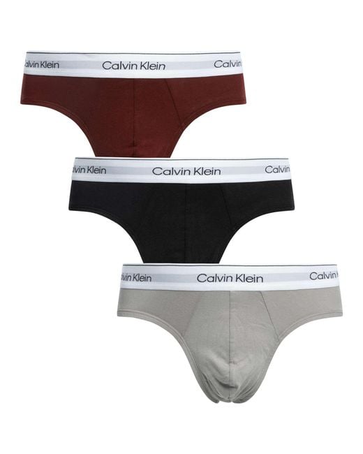 Calvin Klein White 3 Pack Modern Cotton Hip Briefs for men