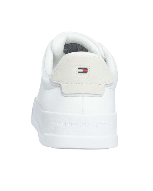 Tommy Hilfiger White Court Core Leather Trainers for men