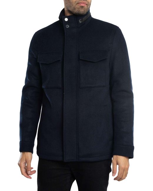 Ted Baker Blue Knowl Funnel Neck Field Jacket for men