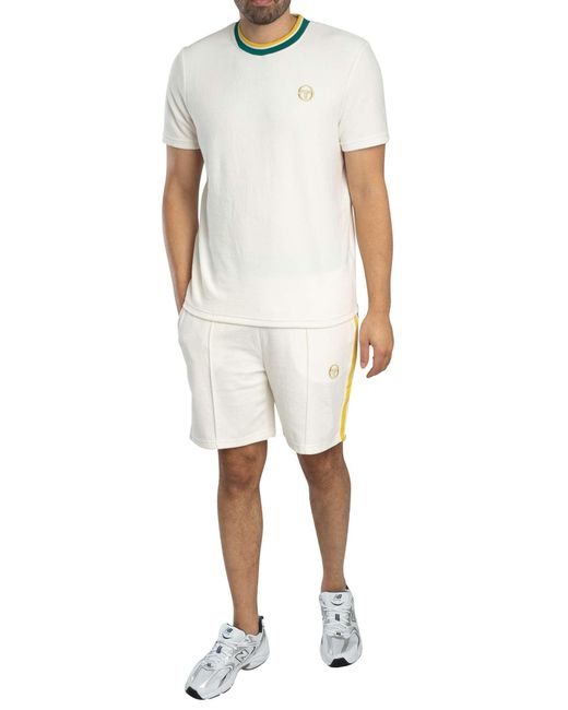 Sergio Tacchini White Monte Velour Sweat Shorts for men