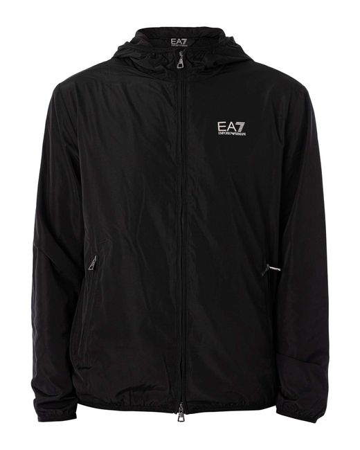 EA7 Black Logo Lightweight Jacket for men