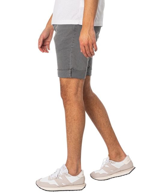 Replay Gray Tapered Denim Shorts for men