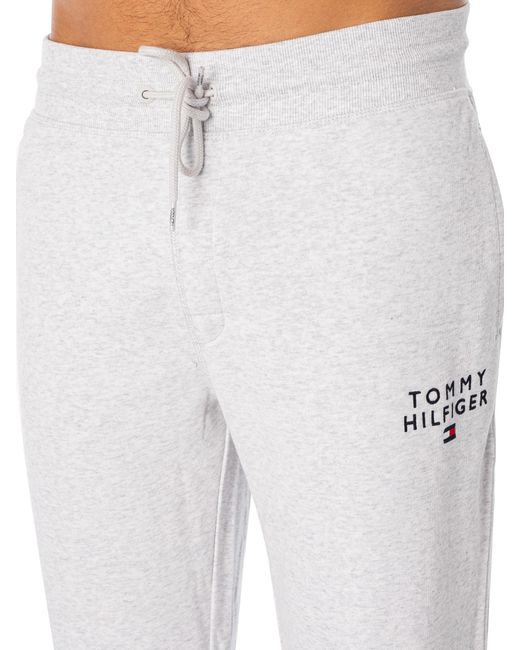 Tommy Hilfiger White Lounge Embroidered Joggers for men