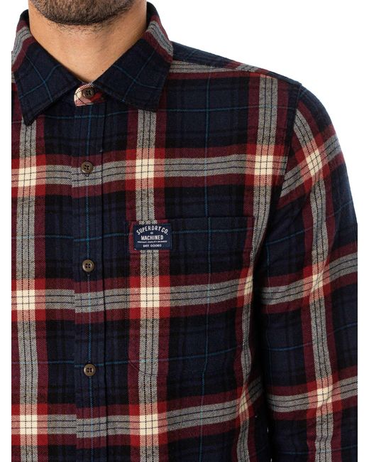 Superdry Blue Cotton Lumberjack Shirt for men