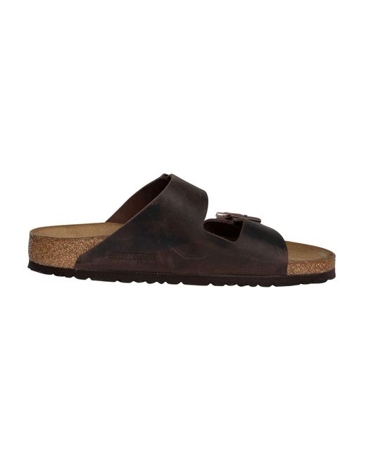 Birkenstock Brown Arizona Natural Leather Oiled Sandals for men