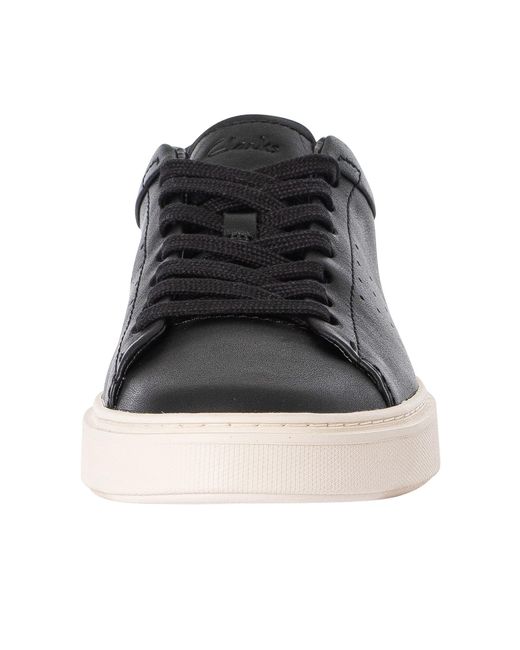 Clarks Black Craft Swift Leather Trainers for men