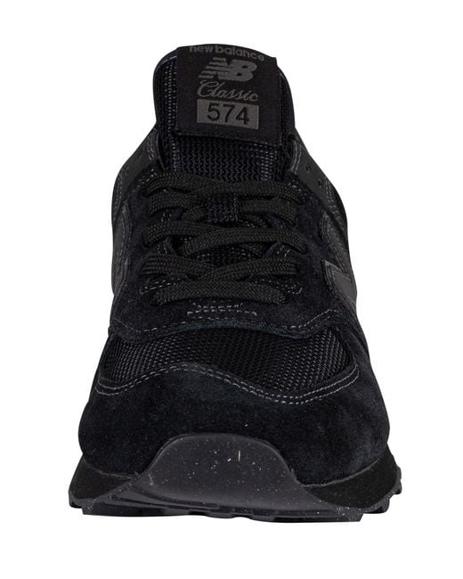New Balance Black 574 Core Suede Trainers for men