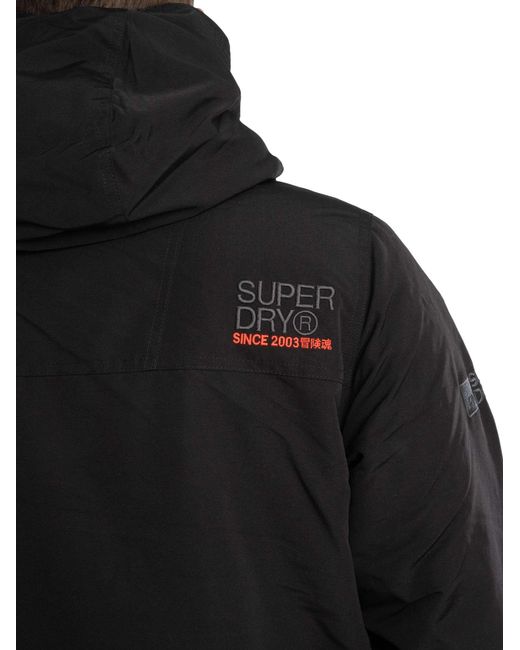 Superdry Black Ultimate Emb Windbreaker Jacket for men