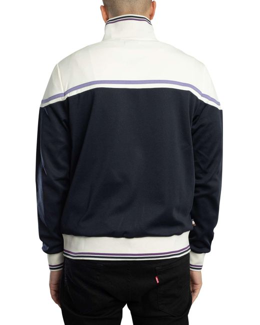 Aquascutum Blue Polo Collar Track Jacket for men