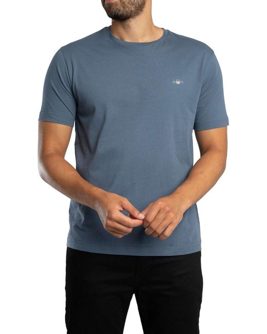 Gant Blue Printed Archive Shield T-shirt for men