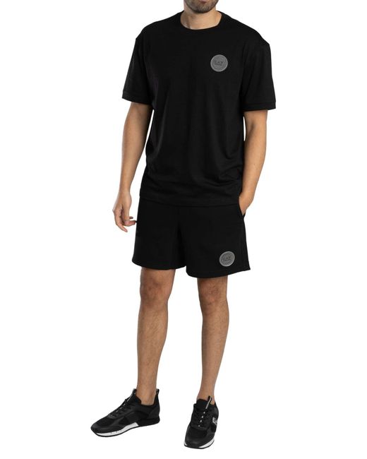 EA7 Black Badge Logo Sweat Shorts for men