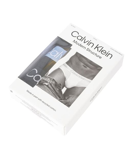 Calvin Klein Black 3 Pack Modern Structure Hip Briefs for men